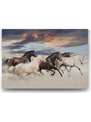 Mabelme Store Prime Muhteşem Atlar Tablosu - 45X30CM