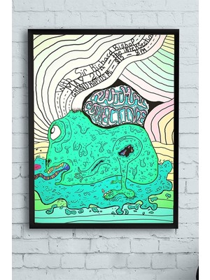 Mabelme Store Prime (PSTER11842) Yeşil Kurbağa Hayvan Çerçeveli Tablo (21X30CM)