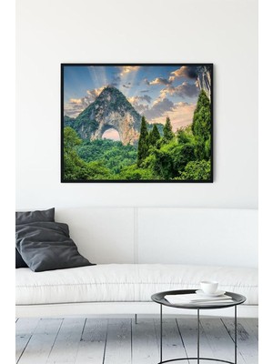 Mabelme Store Prime (PSTER10797) Dağ Doğa Manzara Çerçeveli Tablo 4 (21X30CM)