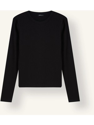 DeFacto Slim Fit Bisiklet Yaka Fitilli Kaşkorse Uzun Kollu Basic Tişört I4450AX26AU