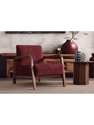 Vivense Alfa Ahşap Berjer, Bordo