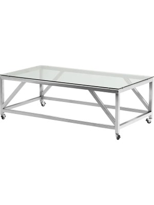 Vivense Nessa Paslanmaz Metal Tekerlekli Orta Sehpa