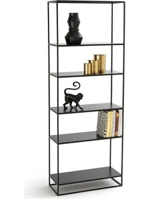 Vivense Sat Siyah Metal Kitaplık 160*60