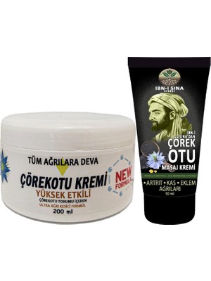 Bezos Çörek Otu Kremi Xlwhite Büyük 200 ml Krem + Ibn-I Sina Çörek Otu Kremi 50 ml / Sırt Bel Iskelet Diz Dirsek Kas Agrilarina Masaj Seti