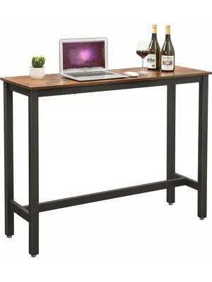 Vivense Baro Siyah Metal Ahşap Yemek Masası Yüksek 100X40X90