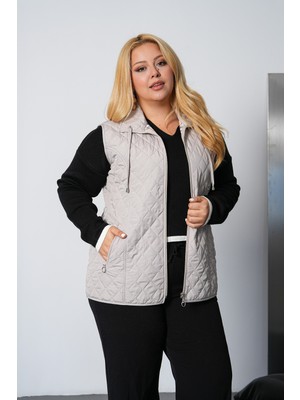 TUTveAL Collection Kadın Içi Ekoseli ,kapitone Yelek