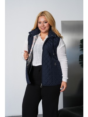 TUTveAL Collection Kadın Içi Ekoseli ,kapitone Yelek