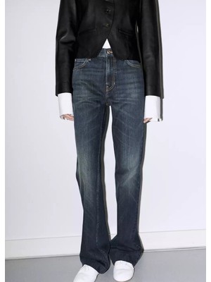 Mango Eskitilmiş Flare Jean Pantolon