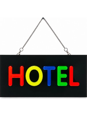 TeknoKapsül Işıklı Tak Çalıştır Hazır Tabela Hotel