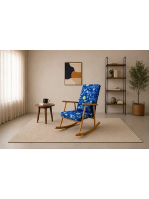 Vivense Asedia Trend Yıldızlı Gece Sallanan Sandalye, Naturel