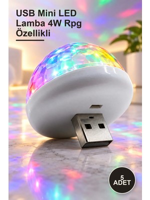 Yenilig 5 Adet USB Mini LED Lamba 4W Rpg Özellikli