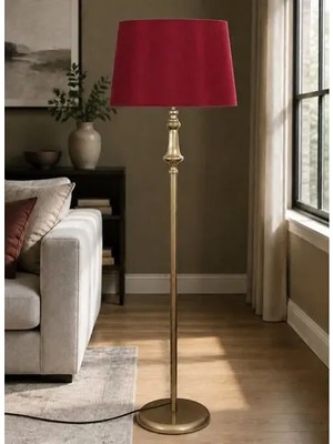 Vivense Umay Eskitme Metal Ayaklı Lambader, Bordo