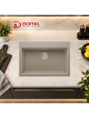 Real Stone K003 Dıdyma 77 Granit Eviye Cappucino 770X530 cm Tezgah Üstü