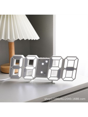 Belirtilmemiş Dekoratif Dijital LED Masa Duvar Saati 3D Dijital Saat Çalar Saat LED Elektronik Saat