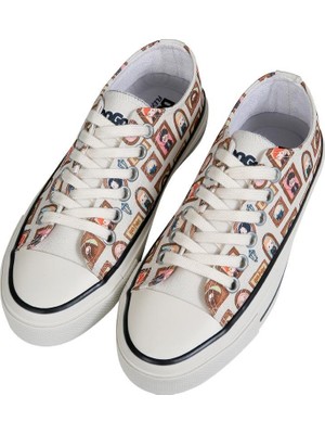 Dogo Kadın Vegan Krem Sneakers - Warner Bros Harry Potter Frames Of Hogwarts Tasarım