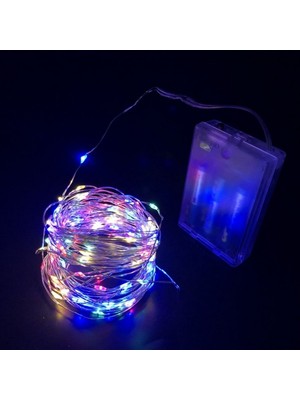 TeknoKapsül GD968 Şerit Pilli Aydınlatma 10 Metre 100 Adet Rgb Peri LED