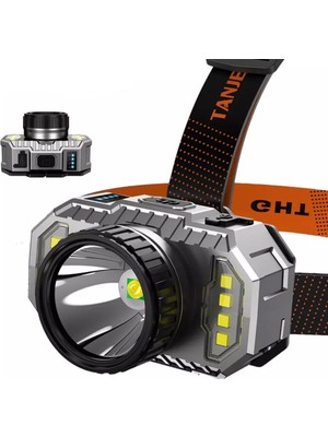 TeknoKapsül PS-010 800 Lümen Zoomlu Şarj Göstergeli Cob LED Usb’li Şarjlı Kafa Feneri