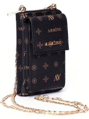 Armine 265 Cüzdan Siyah Baskılı Kadın Çanta