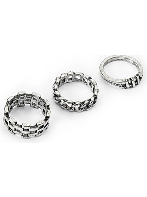 Twist ÜÇLÜ METAL YÜZÜK SETİ  TW6260060017122