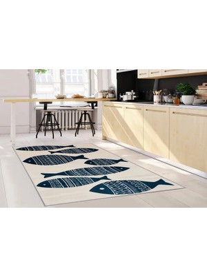 Vivense Dijital Baskı Kaymaz Yıkanabilir Mutfak Halısı, R2043 80X200 cm