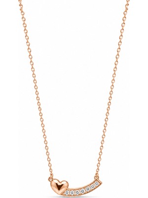 Bilfa Rose Gold Kalp Figürlü Zirkon Taşlı Kadın Kolye
