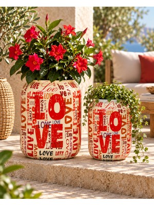 Greenmall Love 2'li Metal Saksı Seti