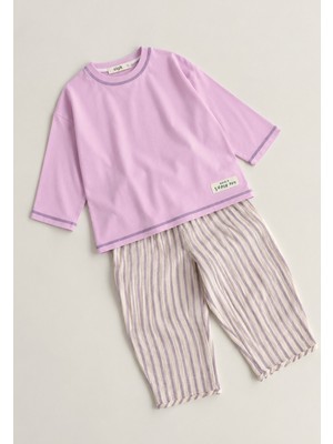 Cigit Oversize Pantolon Takım 2-10 Yaş Lila