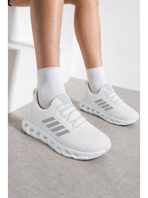 Nstil Unisex Spor Ayakkabı Şeritli Bağcıksız Hava Alan Ultra Rahat Hafif Taban Sneaker 125