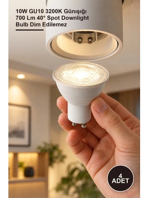 Yenilig 4 Adet CT-4212G Çanak LED Ampul – 10W GU10 3200K Günışığı 700 Lm 40° Spot Downlight Bulb Dim Edilemez
