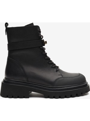 Greyder Kadın Siyah Hakiki Deri Military Bot 6K2UB36151