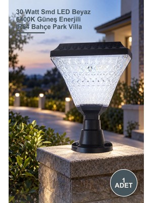 Yenilig 1 Adet CT-7315 30W Solar Set Üstü Aydınlatma – 30 Watt Smd LED Beyaz 6400K Güneş Enerjili IP64 Bahçe Park Villa