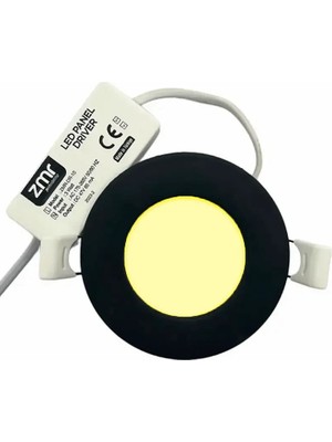 ZMR 3W Siyah Kasa Sıvaaltı Panel LED Armatür 3000K Günışığı 255 Lümen 230V IP20 LED Panel