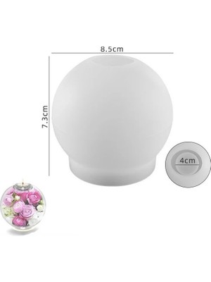 Belirtilmemiş Silikon Kalıp Taş Tozu Parafin Ithal Dekoratif Küre Küçük Tealight Mumluk Kalıbı Epoksi