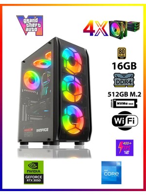 Zeiron RTX25 Intel Core i5-12400F 16 GB DDR4 Ram 512GB SSD 6GB RTX3050 Oyuncu Masaüstü Bilgisayar