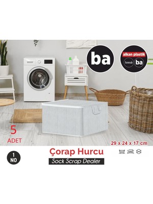 Bahometr Çorap Hurcu Düzenleyici Tutma Kulplu Organizer Saklama Hurç  No1- BA032-( 5 Adet )
