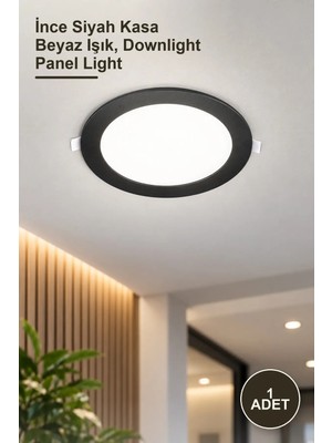 Yenilig 1 Adet CT-5125 CT-5125B 6W Slim LED Panel Spot Armatür – Ince Siyah Kasa Beyaz Işık, Downlight Panel Light