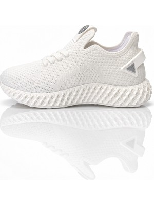 Tonny Black Unisex Beyaz Örgü File Detaylı Bağcıklı Sneaker