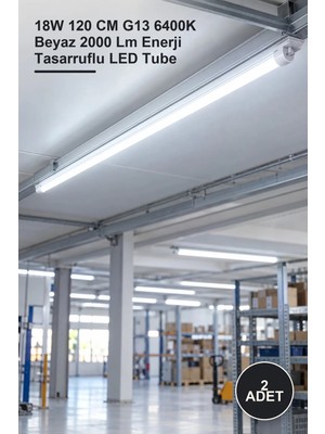 Yenilig 2 Adet CT-4224B LED Floresan Ampul CT-4224 – 18W 120 cm G13 6400K Beyaz 2000 Lm Enerji Tasarruflu LED Tube
