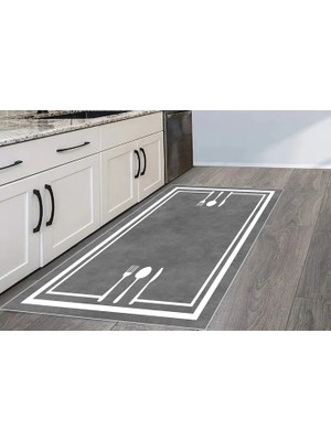 Vivense Dijital Baskı Kaymaz Yıkanabilir Mutfak Halısı, R2113 SM361 100X200 cm