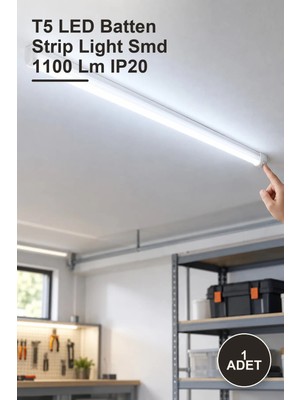 Yenilig 1 Adet CT-2468G T5 LED Bant Armatür 15W 87,3 cm Günışığı 6400K Eklenebilir Anahtarlı – T5 LED Batten Strip Light Smd 1100 Lm IP20