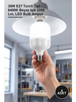 Yenilig 4 Adet CT-4263B CT-4263 LED Ampul – 35W E27 Torch Tipi 6400K Beyaz Işık 2200 Lm, LED Bulb Ampul