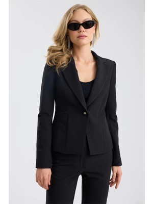 Home Store Crop Teknik Kumaş Blazer Ceket
