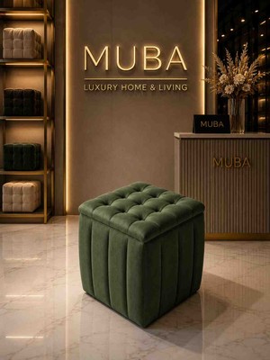 Muba Online Yeni Sezon Ithal Belora Kumaş Puf 40X40 cm – Ultra Yumuşak, Lüks Dokulu, Premium Kalite Kare Puf