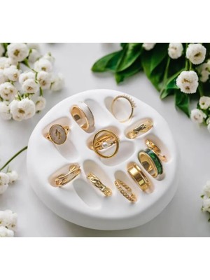 Belirtilmemiş Silikon Kalıp Taş Tozu Ithal Dekoratif Yüzük Organizer Kalıbı Epoksi
