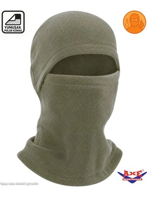 Axe Sportswear Nano Yeşil Unisex Kışlık Termal Polar Kar Maskesi Balaclava Kayak Motorsiklet Motorcu Kask Bere