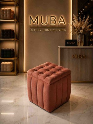 Muba Online Yeni Sezon Ithal Belora Kumaş Puf 40X40 cm – Ultra Yumuşak, Lüks Dokulu, Premium Kalite Kare Puf
