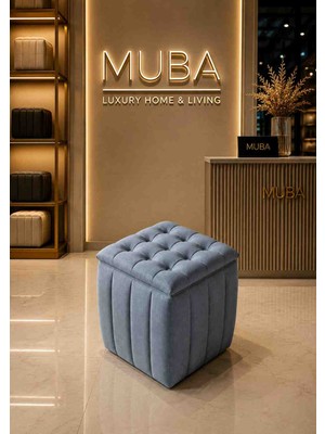 Muba Online Yeni Sezon Ithal Belora Kumaş Puf 40X40 cm – Ultra Yumuşak, Lüks Dokulu, Premium Kalite Kare Puf