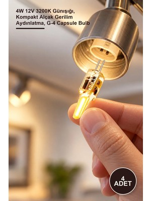 Yenilig 4 Adet CT-4252G G4 LED Kapsül Ampul – 4W 12V 3200K Günışığı, Kompakt Alçak Gerilim Aydınlatma, G-4 Capsule Bulb
