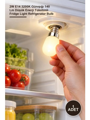 Yenilig 1 Adet CT-4261G LED Buzdolabı Ampulü – 2W E14 3200K Günışığı 140 Lm Düşük Enerji Tüketimli Fridge Light Refrigerator Bulb