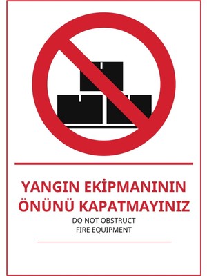 Ti Play Hastane Yangın Ekipmanının Önünü Kapatmayınız Pvc Isg Levha 21X30CM